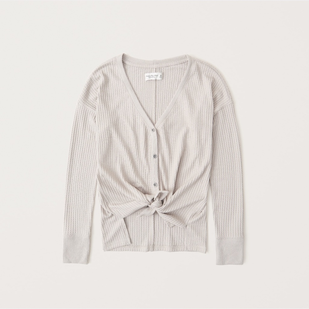 A & F Cozy Waffle Button-Up Top